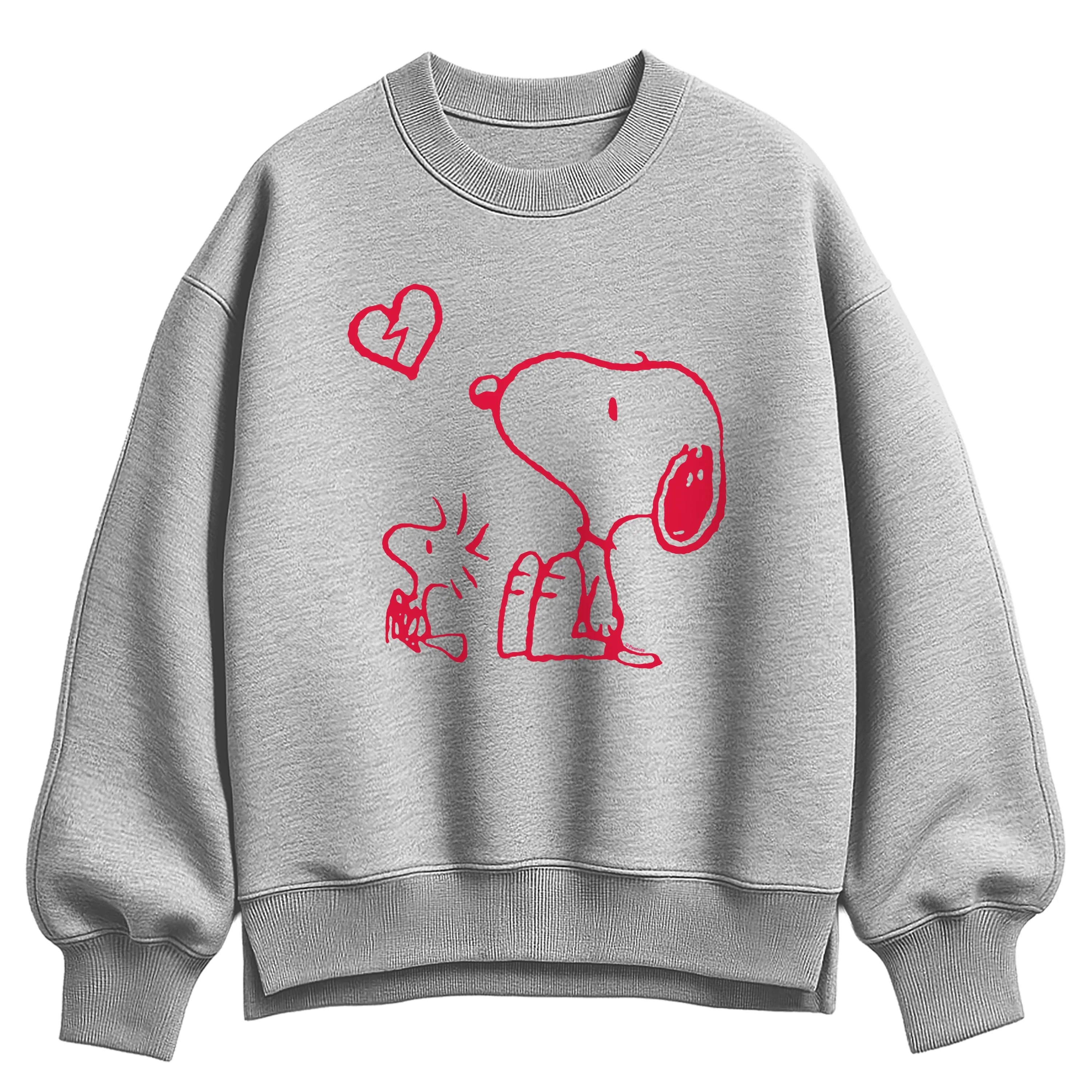 Peanuts - Snoopy Woodstock Broken Heart - Women's Oversized Fleece Crew Sweatshirt sold by Zulily product image thumbnail 2