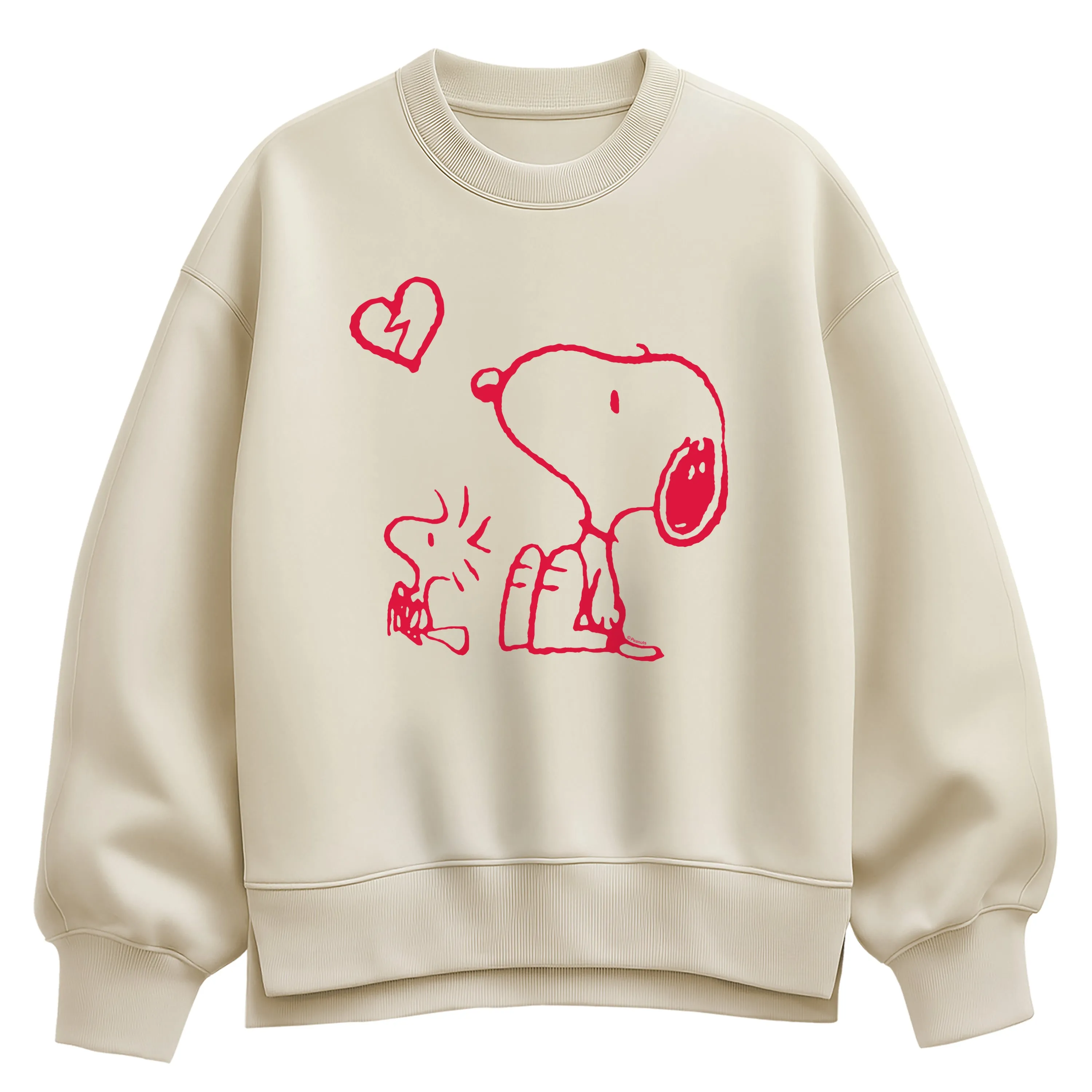 Peanuts - Snoopy Woodstock Broken Heart - Women's Oversized Fleece Crew Sweatshirt sold by Zulily product image thumbnail 3