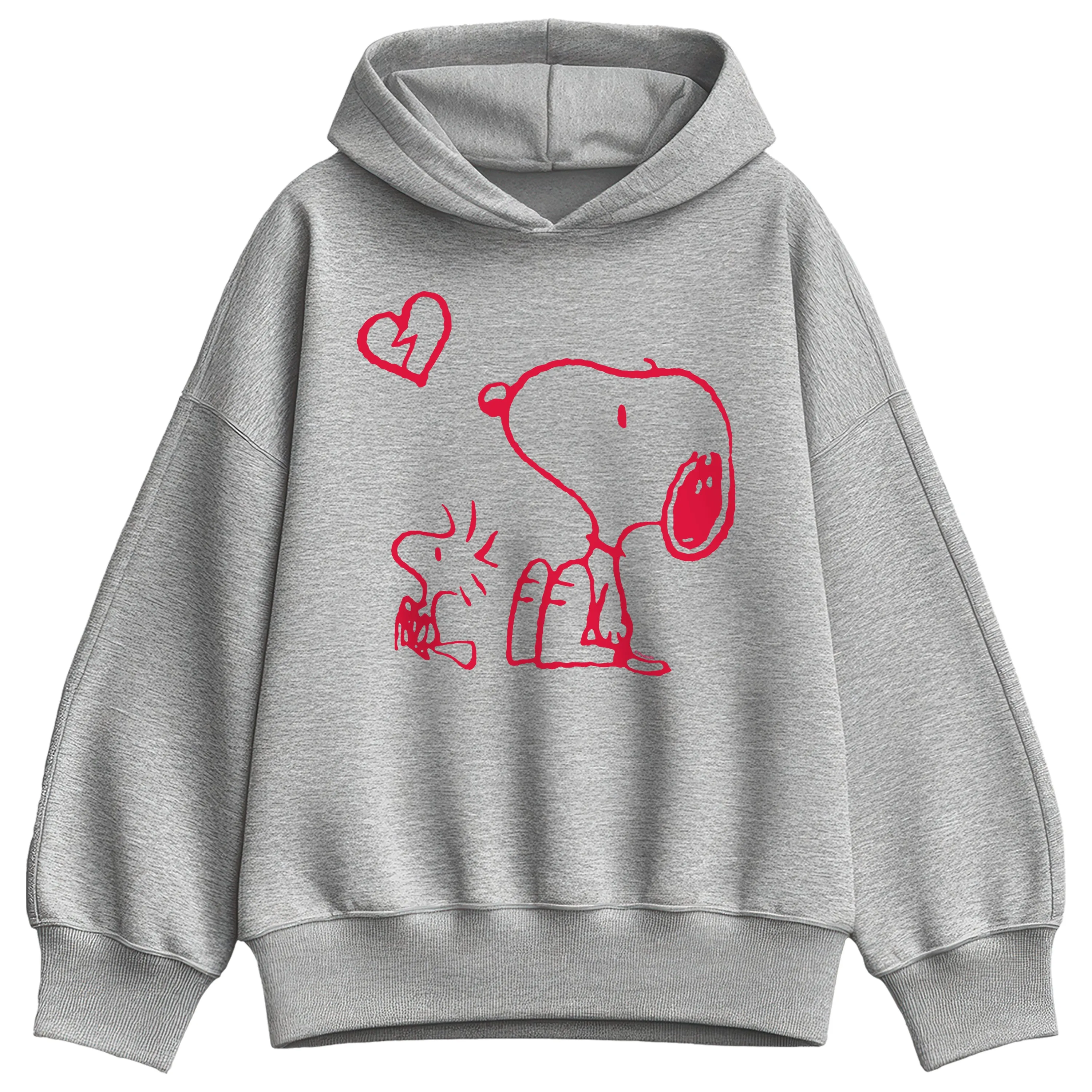 Peanuts - Snoopy Woodstock Broken Heart - Women's Oversized Fleece Hoodie Sweatshirt sold by Zulily product image thumbnail 2