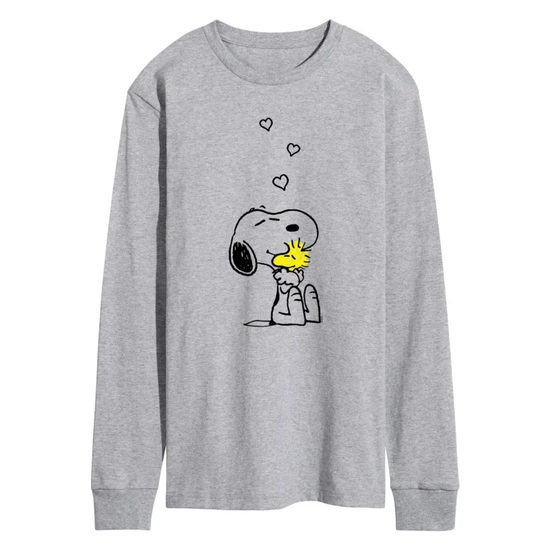 Peanuts - Snoopy and Woodstock Hearts - Men's Long Sleeve Graphic T-Shirt sold by Zulily