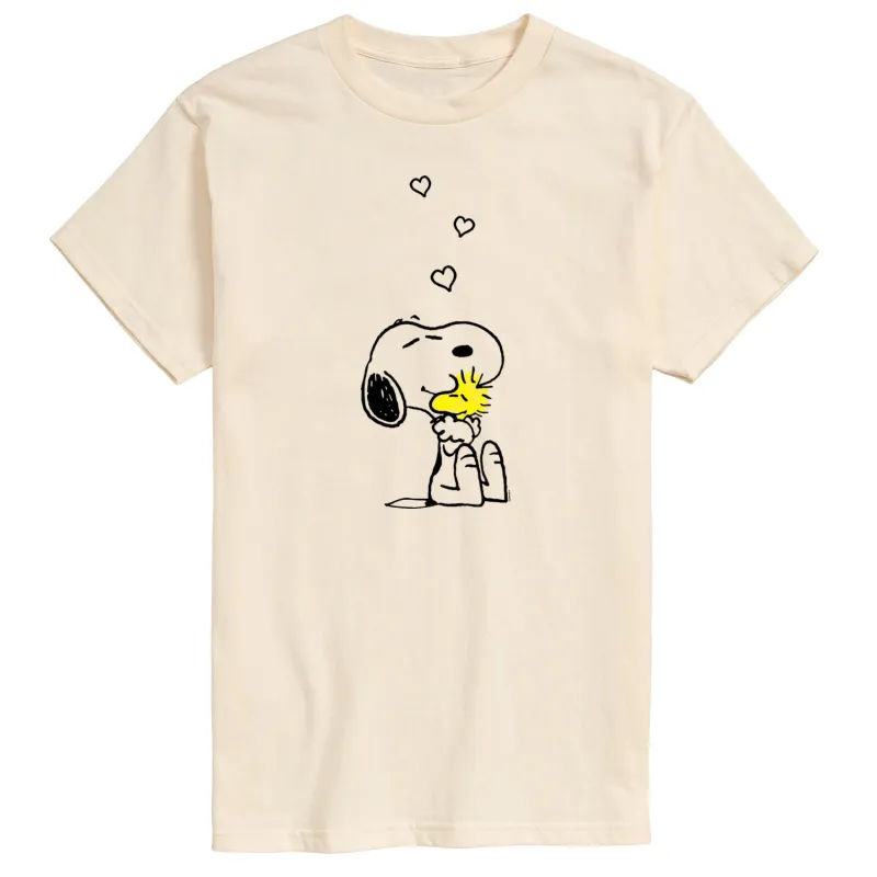 Peanuts - Snoopy and Woodstock Hearts - Men's Short Sleeve Graphic T-Shirt sold by Zulily