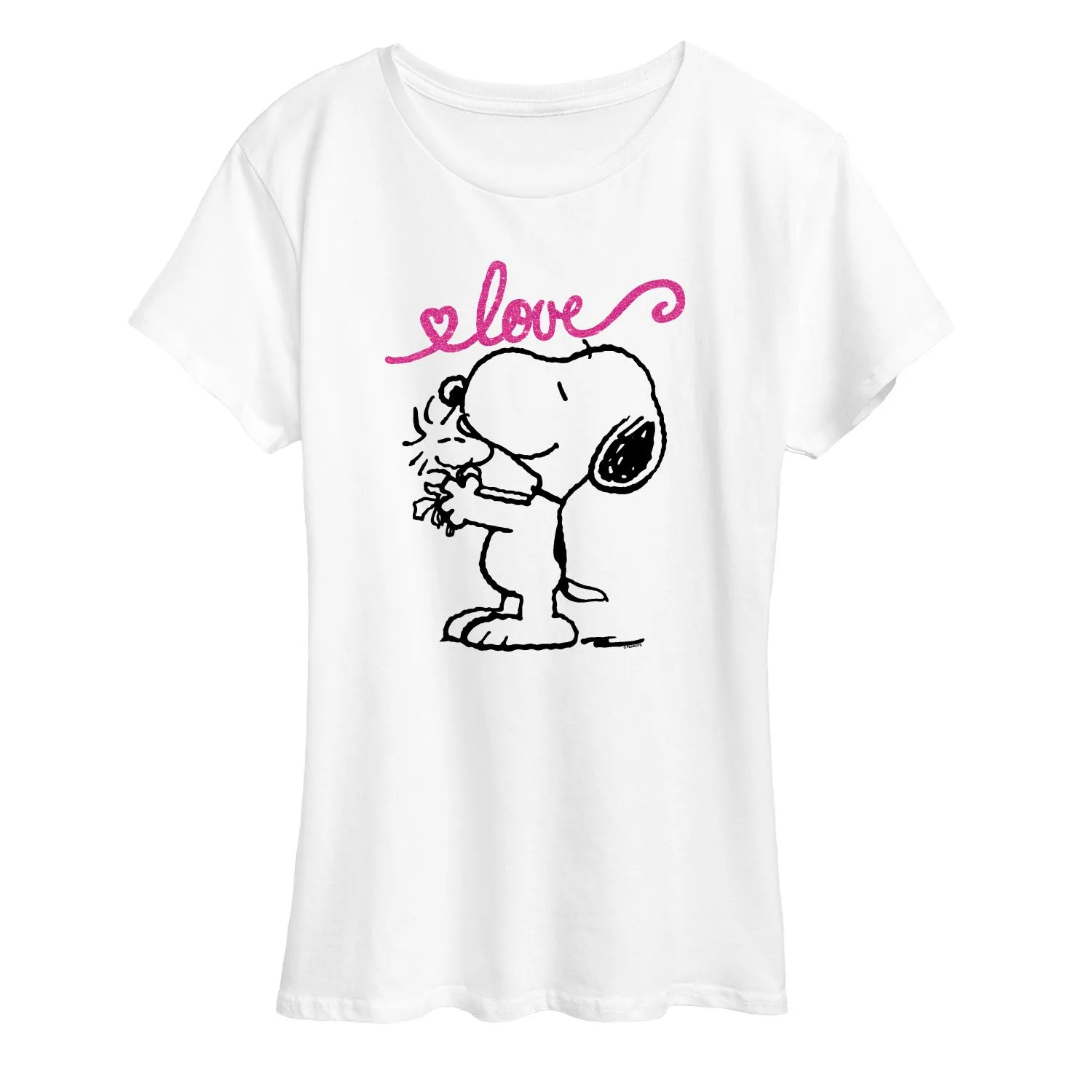 Peanuts - Love Snoopy and Woodstock - Women's Short Sleeve Graphic T-Shirt sold by Zulily product image thumbnail 2