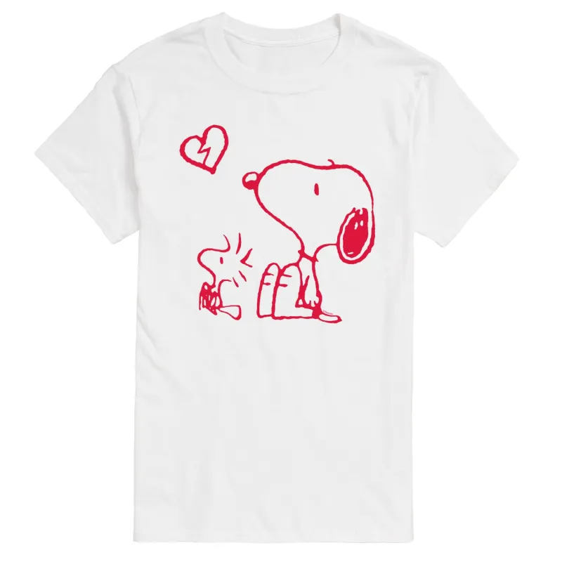 Peanuts - Snoopy Woodstock Broken Heart - Men's Short Sleeve Graphic T-Shirt sold by Zulily