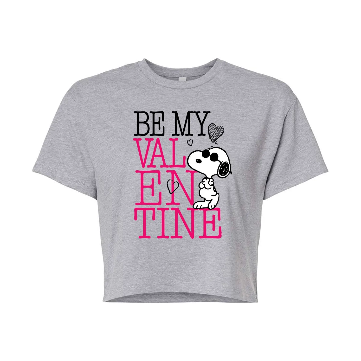 Peanuts - Be My Valentine - Juniors Cropped Graphic T-Shirt sold by Zulily product image thumbnail 2