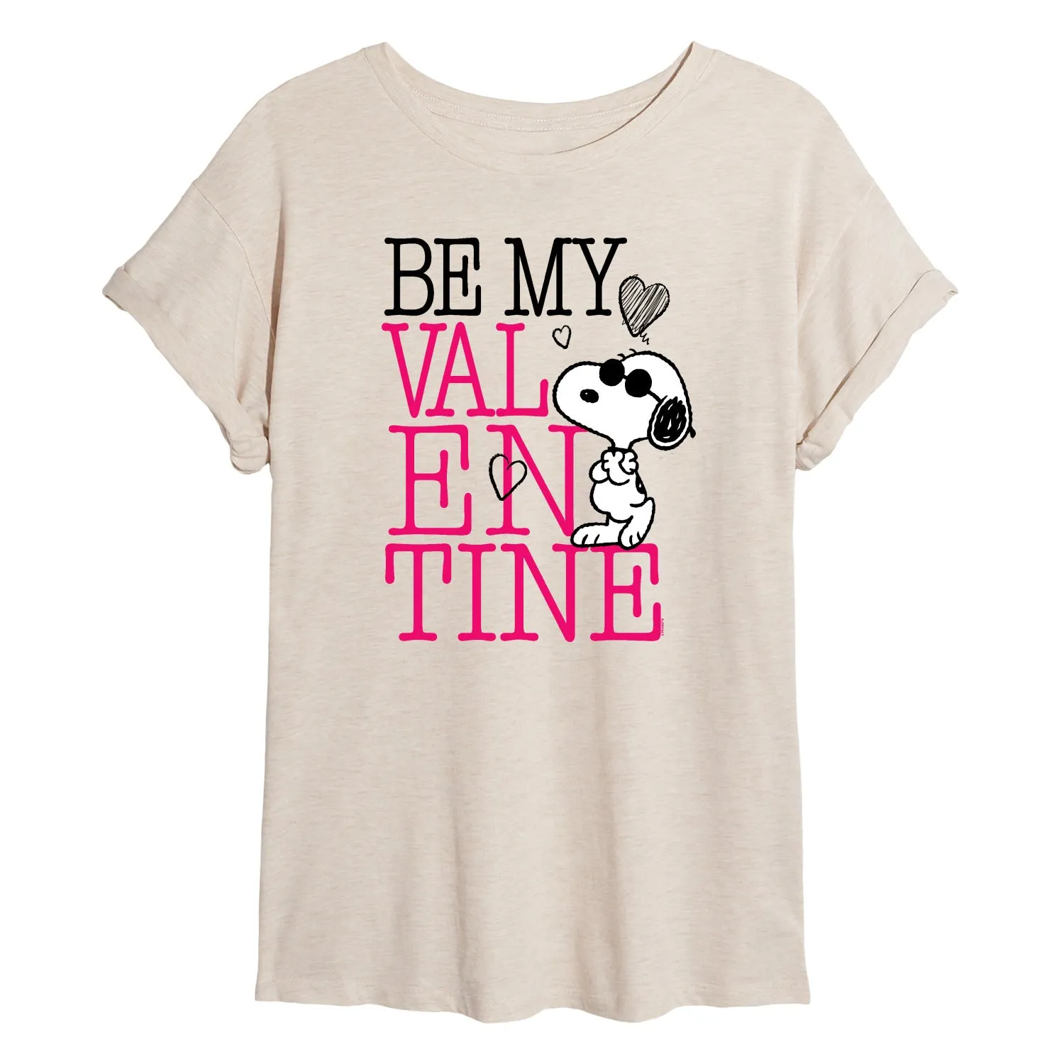 Peanuts - Be My Valentine - Juniors Oversized Graphic T-Shirt sold by Zulily product image thumbnail 2