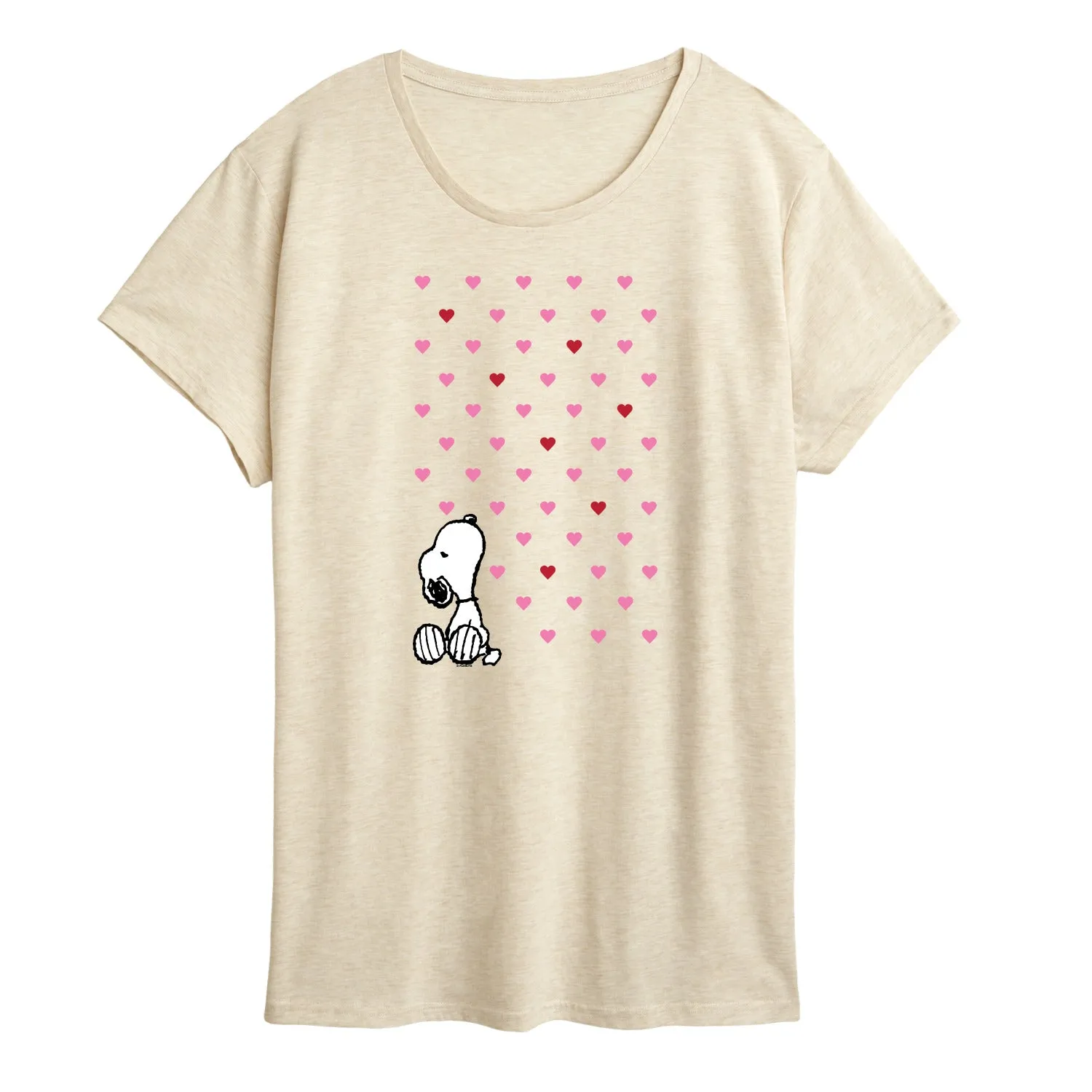 Peanuts - Snoopy Heart Grid - Women's Short Sleeve Graphic T-Shirt sold by Zulily product image thumbnail 2