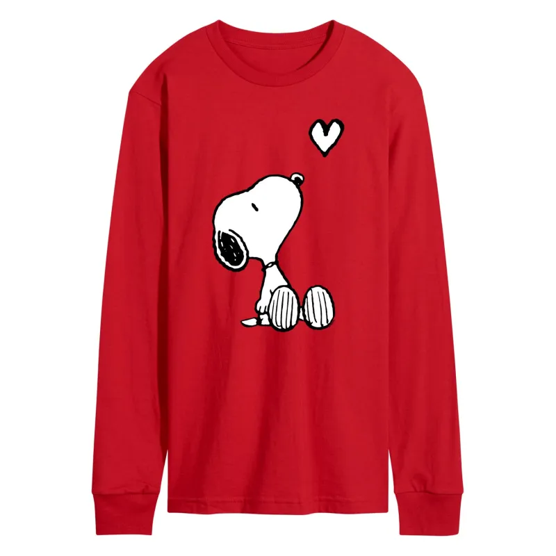 Peanuts - Snoopy White Heart - Men's Long Sleeve Graphic T-Shirt sold by Zulily