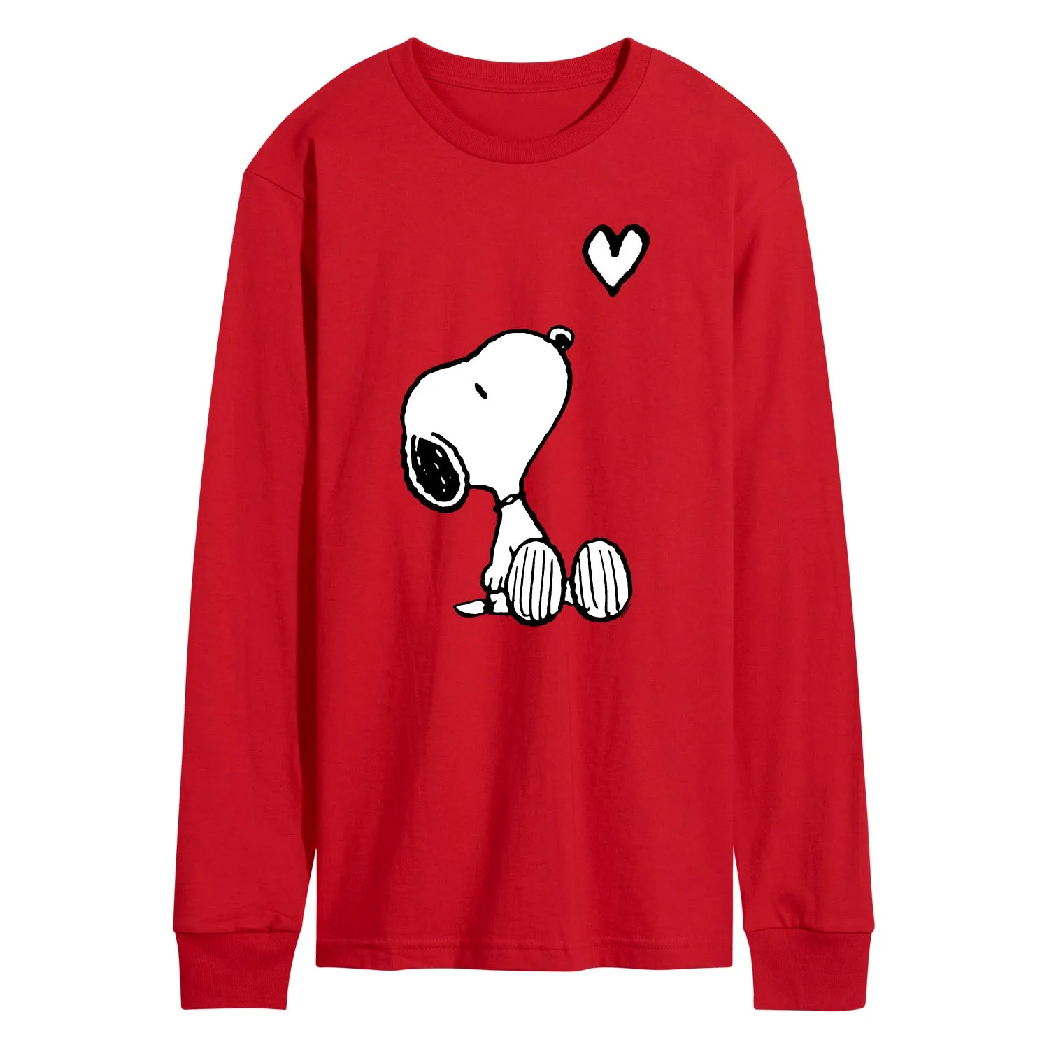 Peanuts - Snoopy White Heart - Men's Long Sleeve Graphic T-Shirt sold by Zulily