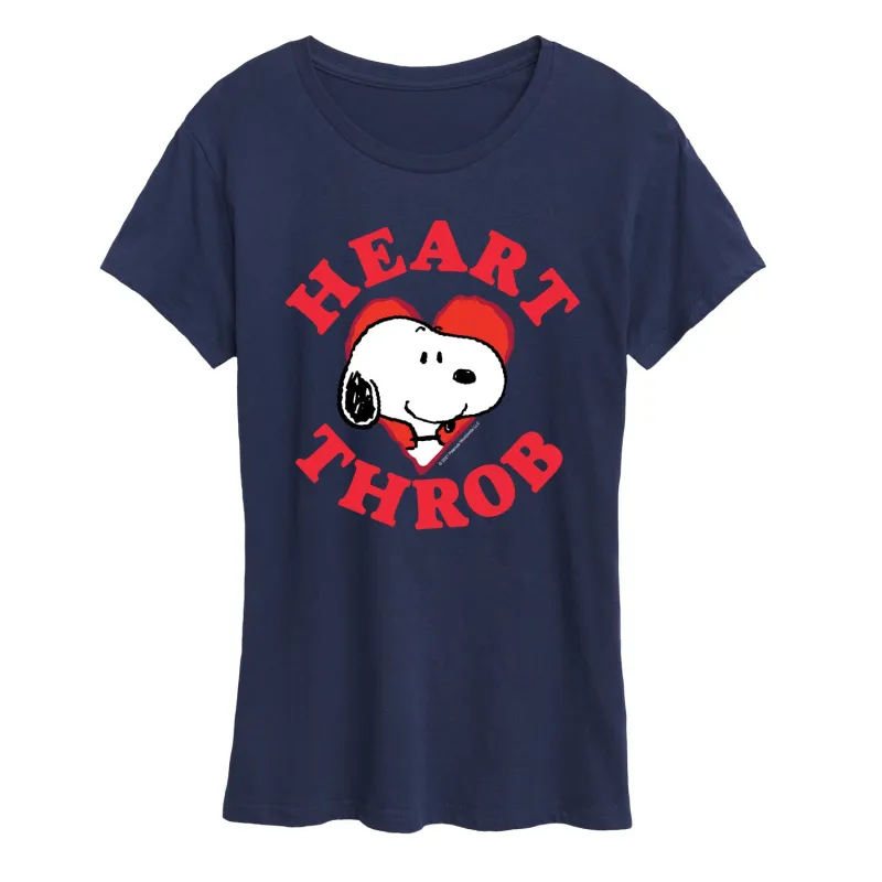 Peanuts - Snoopy Heart Throb - Women's Short Sleeve Graphic T-Shirt sold by Zulily