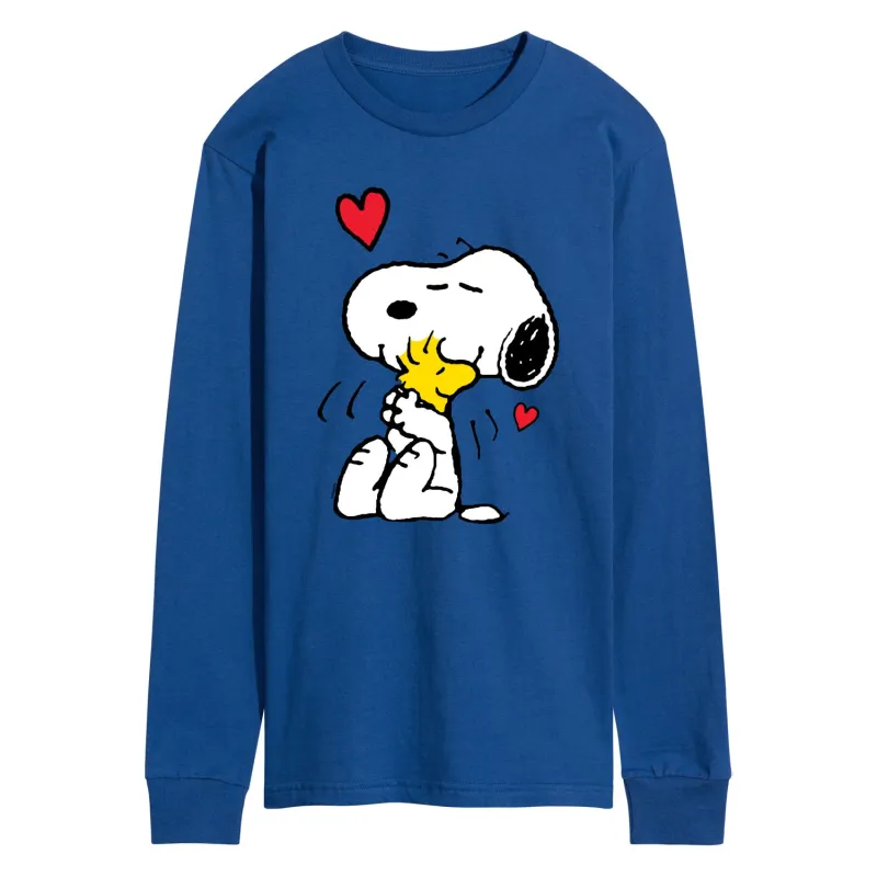 Peanuts - Snoopy and Woodstock Hug - Men's Long Sleeve Graphic T-Shirt sold by Zulily