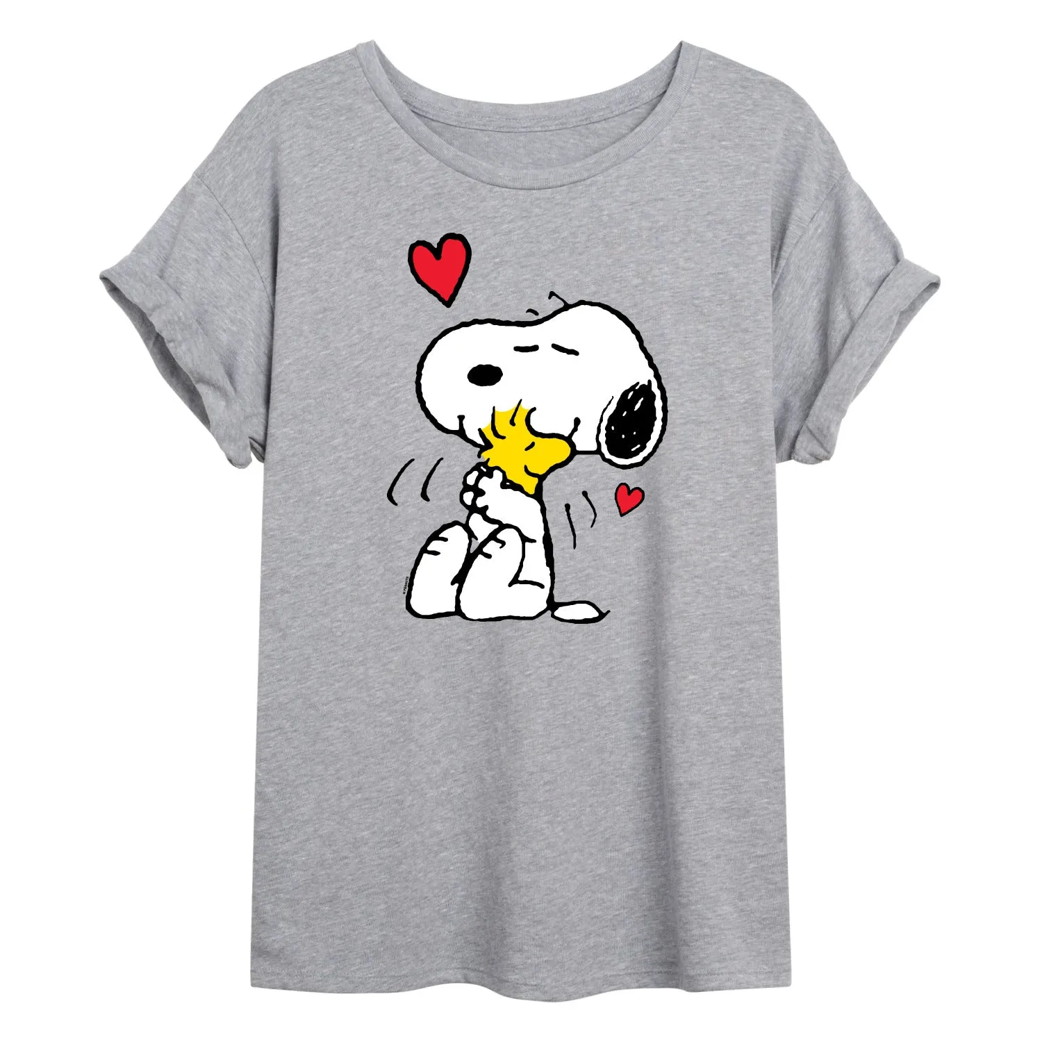 Peanuts - Snoopy and Woodstock Hug - Juniors Oversized Graphic T-Shirt sold by Zulily product image thumbnail 2
