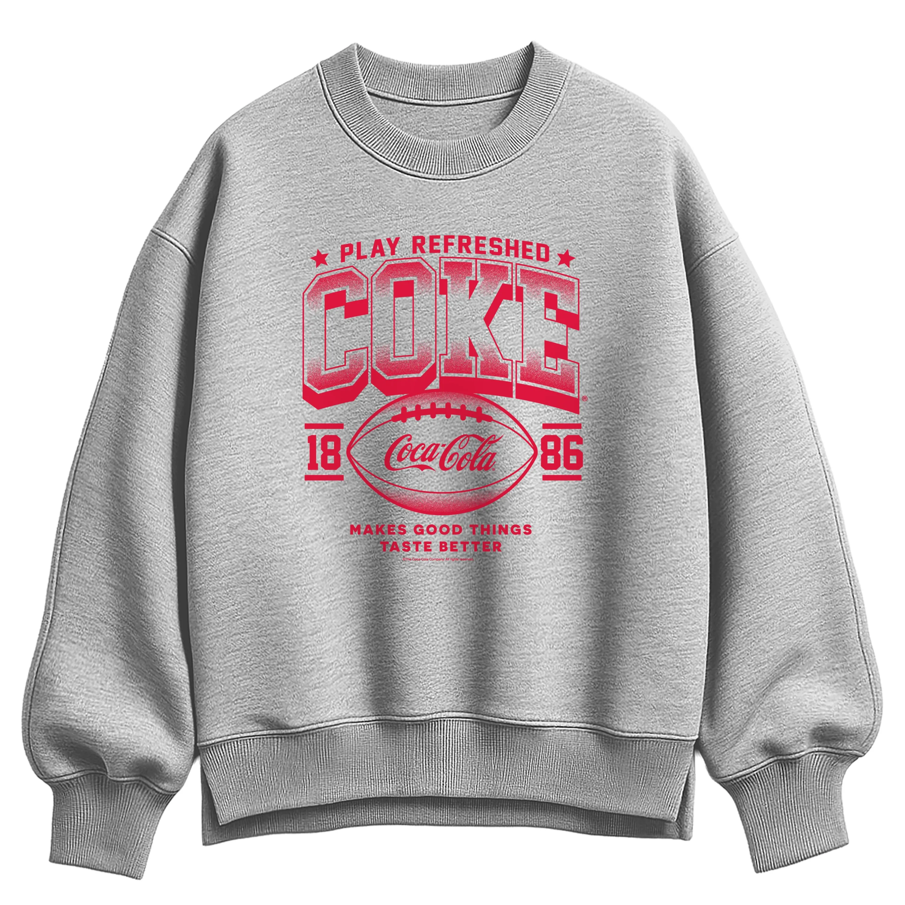Coca-Cola - Play Refreshed - Women's Oversized Fleece Crew Sweatshirt sold by Zulily product image thumbnail 2