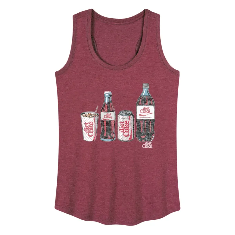 Diet Coke - Bottle and Cans - Women's Racerback Graphic Tank sold by Zulily