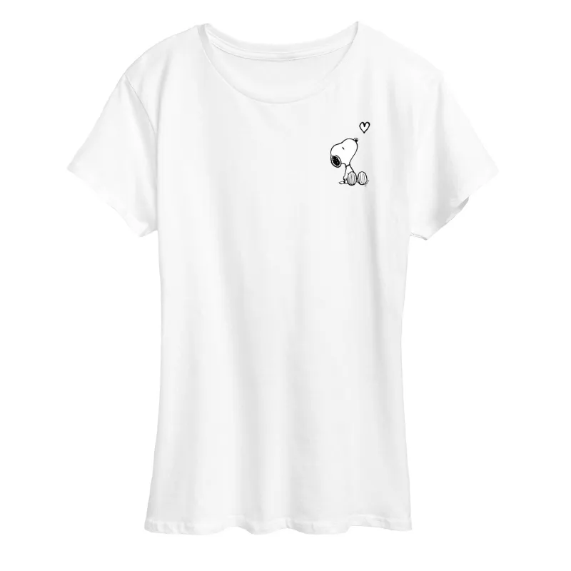 Peanuts - Snoopy Heart - Women's Short Sleeve Graphic T-Shirt sold by Zulily