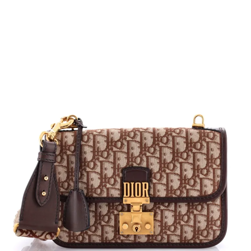 Pre-Loved Christian Dior Dioraddict Flap Bag with Strap Oblique Canvas Medium sold by Zulily