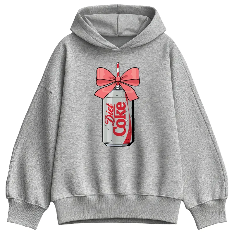 Coca-Cola - Bow Diet Coke - Ladies Oversized Fleece Hoodie Sweatshirt sold by Zulily
