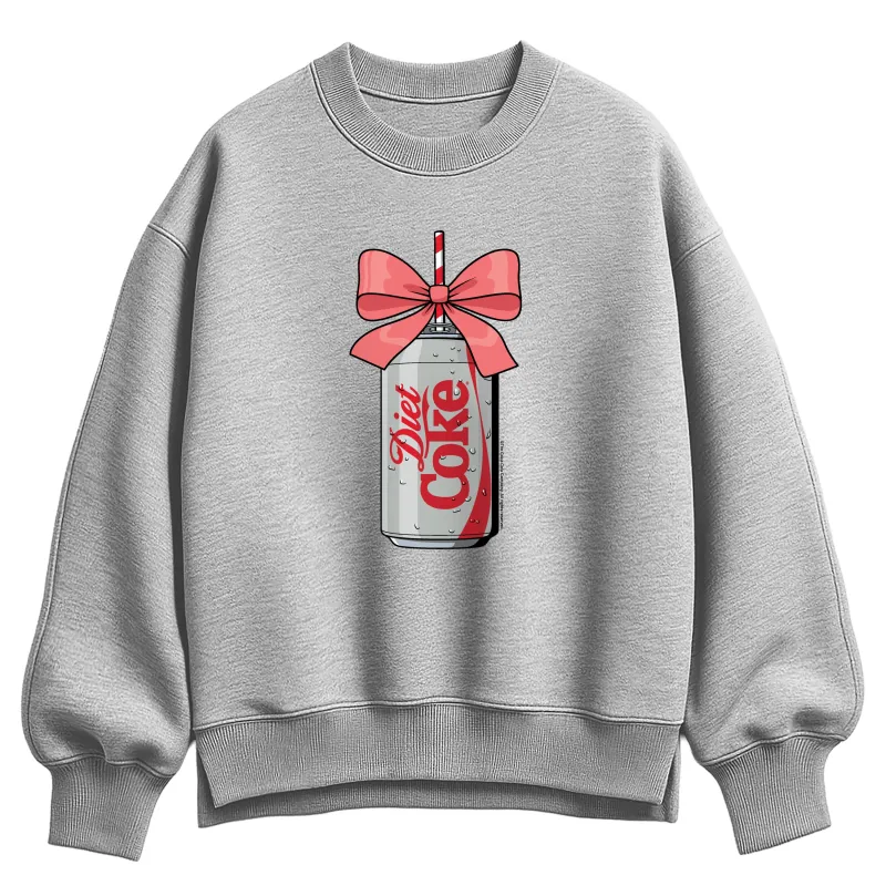 Coca-Cola - Bow Diet Coke - Ladies Oversized Fleece Crew Sweatshirt sold by Zulily