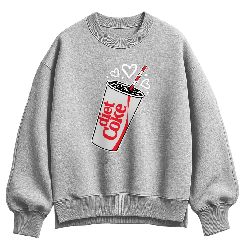 Coca-Cola - Diet Coke Heart Bubbles - Ladies Oversized Fleece Crew Sweatshirt sold by Zulily