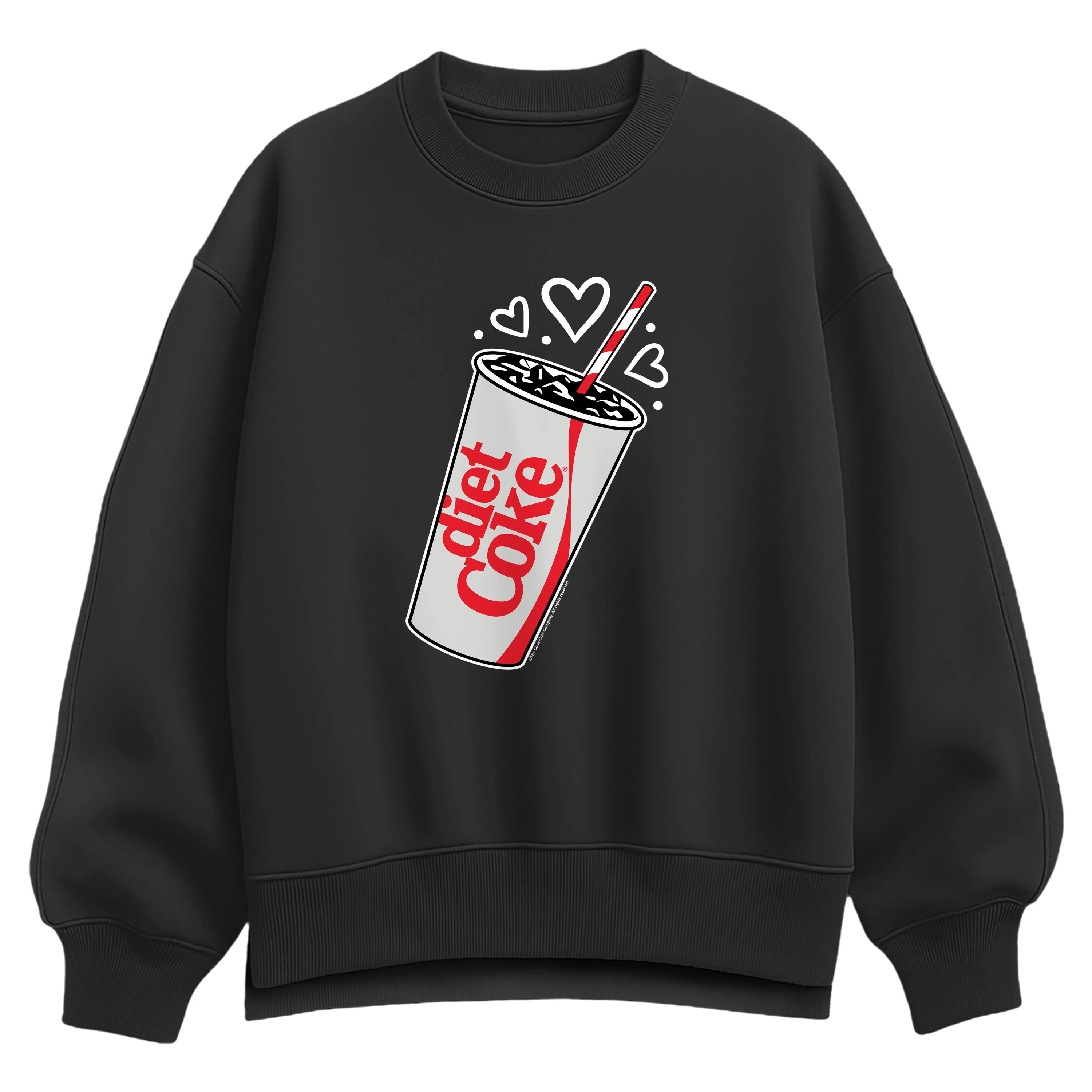 Coca-Cola - Diet Coke Heart Bubbles - Ladies Oversized Fleece Crew Sweatshirt sold by Zulily product image thumbnail 2