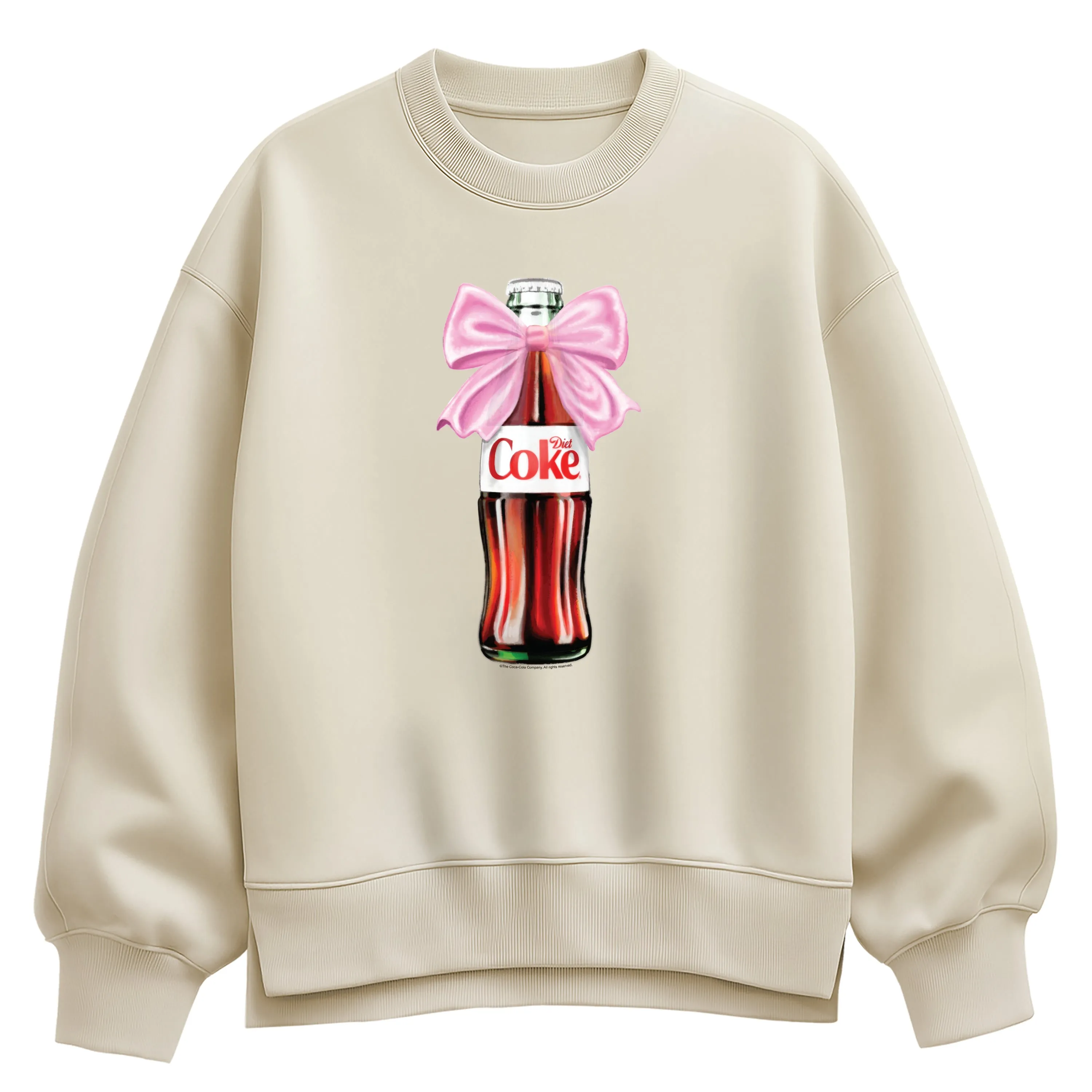 Coca-Cola - Diet Coke Bottle Bow - Ladies Oversized Fleece Crew Sweatshirt sold by Zulily product image thumbnail 2