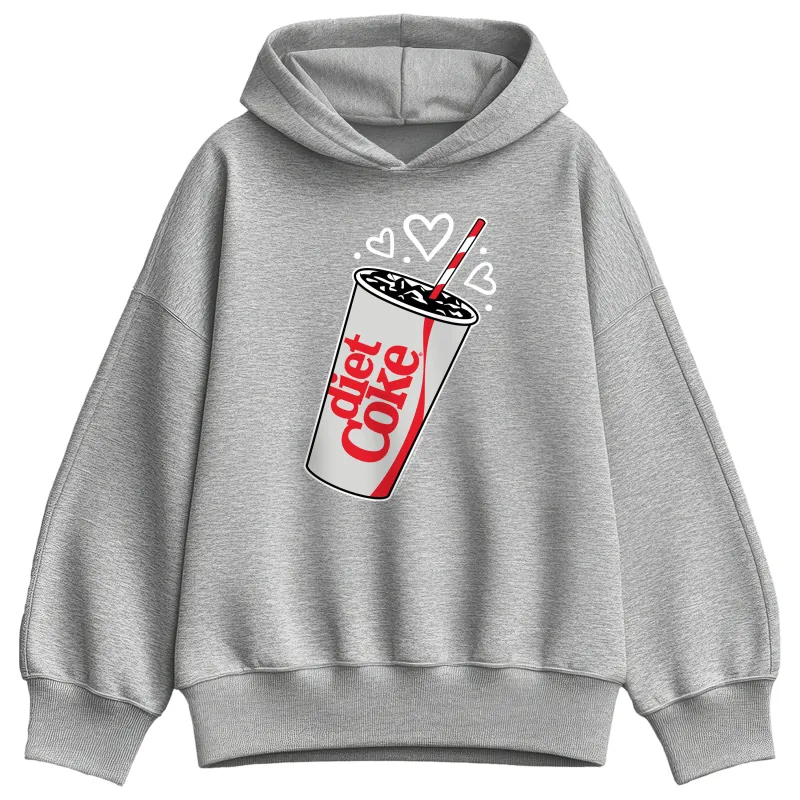 Coca-Cola - Diet Coke Heart Bubbles - Ladies Oversized Fleece Hoodie Sweatshirt sold by Zulily