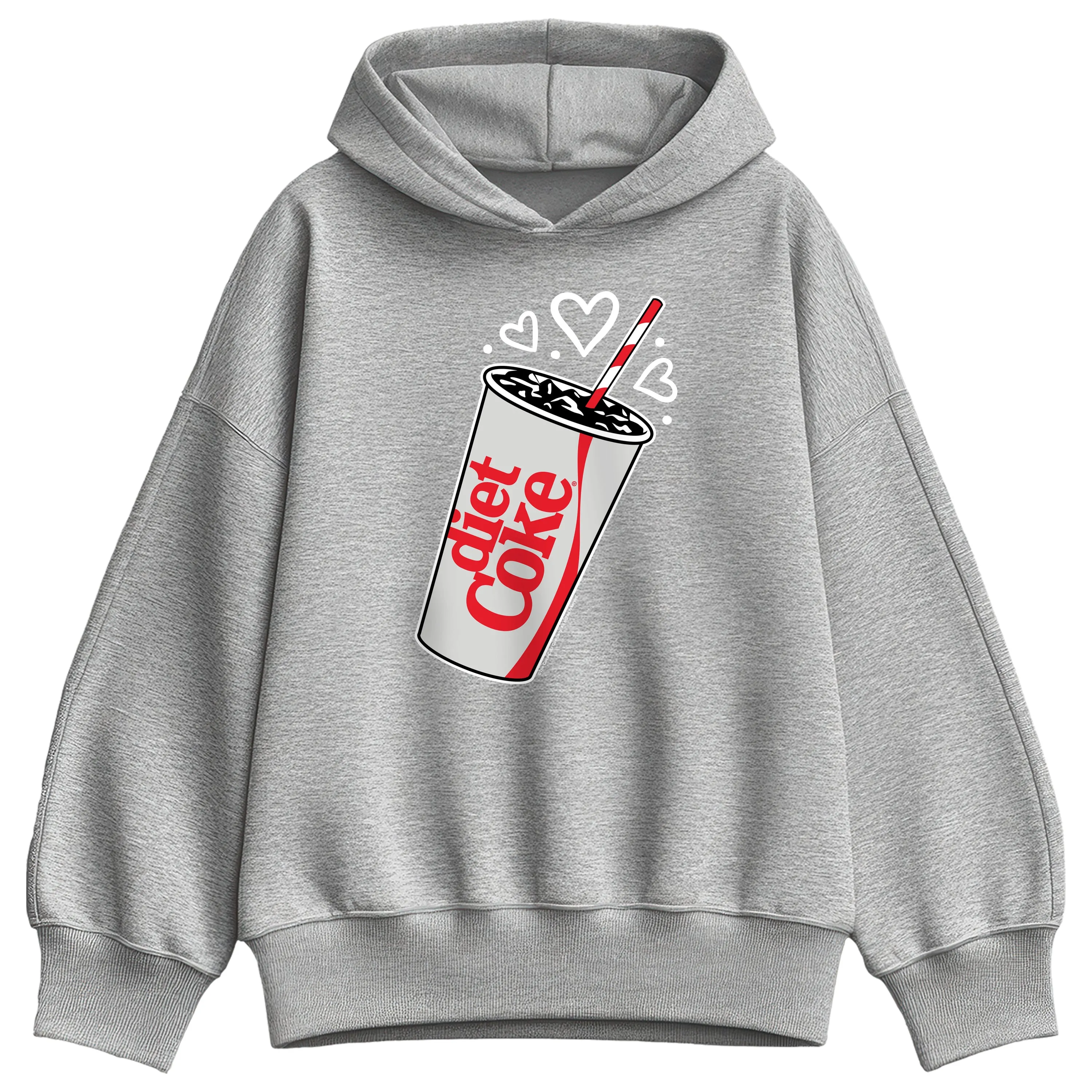 Coca-Cola - Diet Coke Heart Bubbles - Ladies Oversized Fleece Hoodie Sweatshirt sold by Zulily