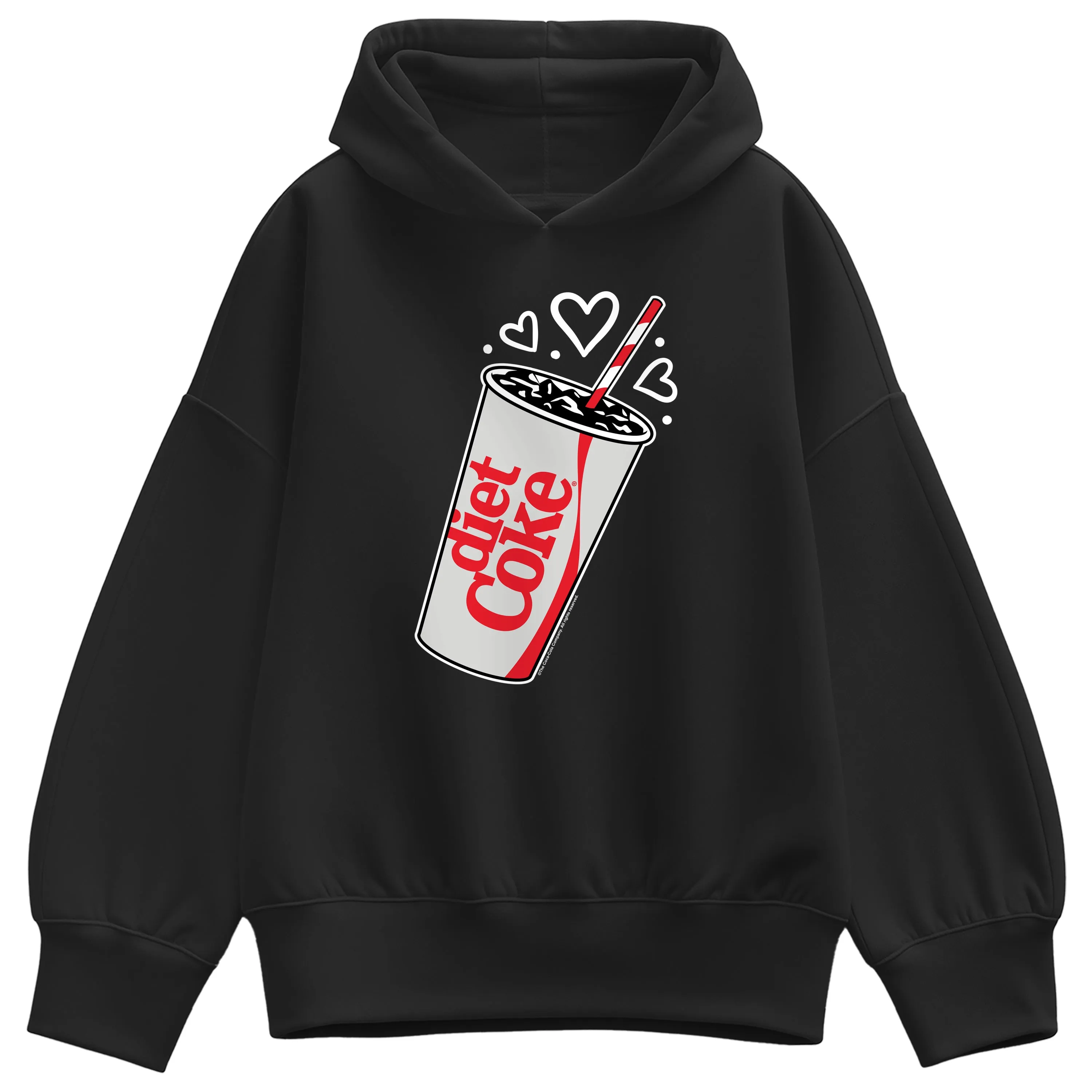 Coca-Cola - Diet Coke Heart Bubbles - Ladies Oversized Fleece Hoodie Sweatshirt sold by Zulily product image thumbnail 2