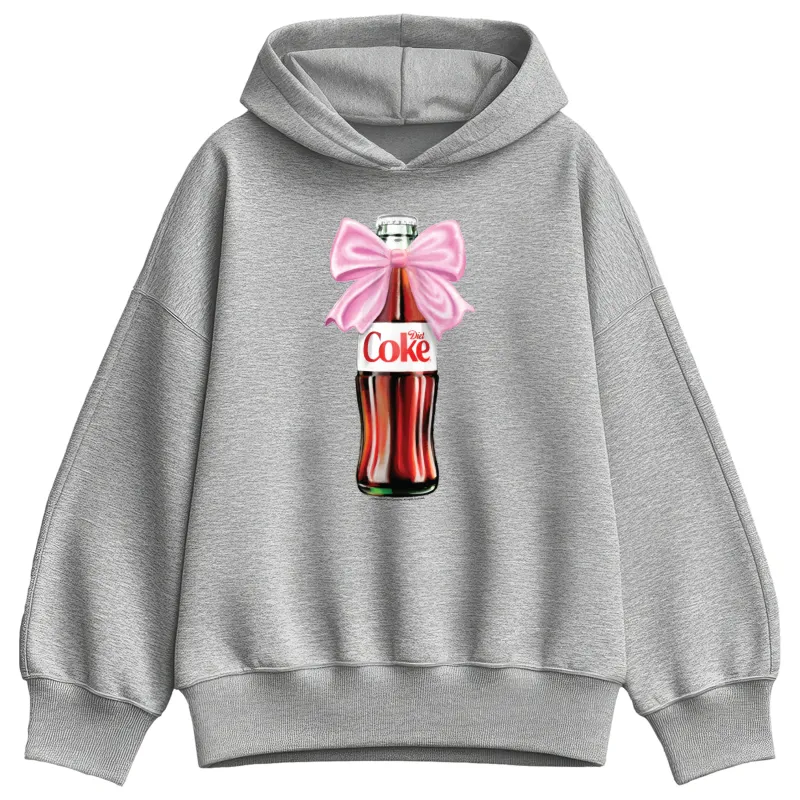Coca-Cola - Diet Coke Bottle Bow - Ladies Oversized Fleece Hoodie Sweatshirt sold by Zulily