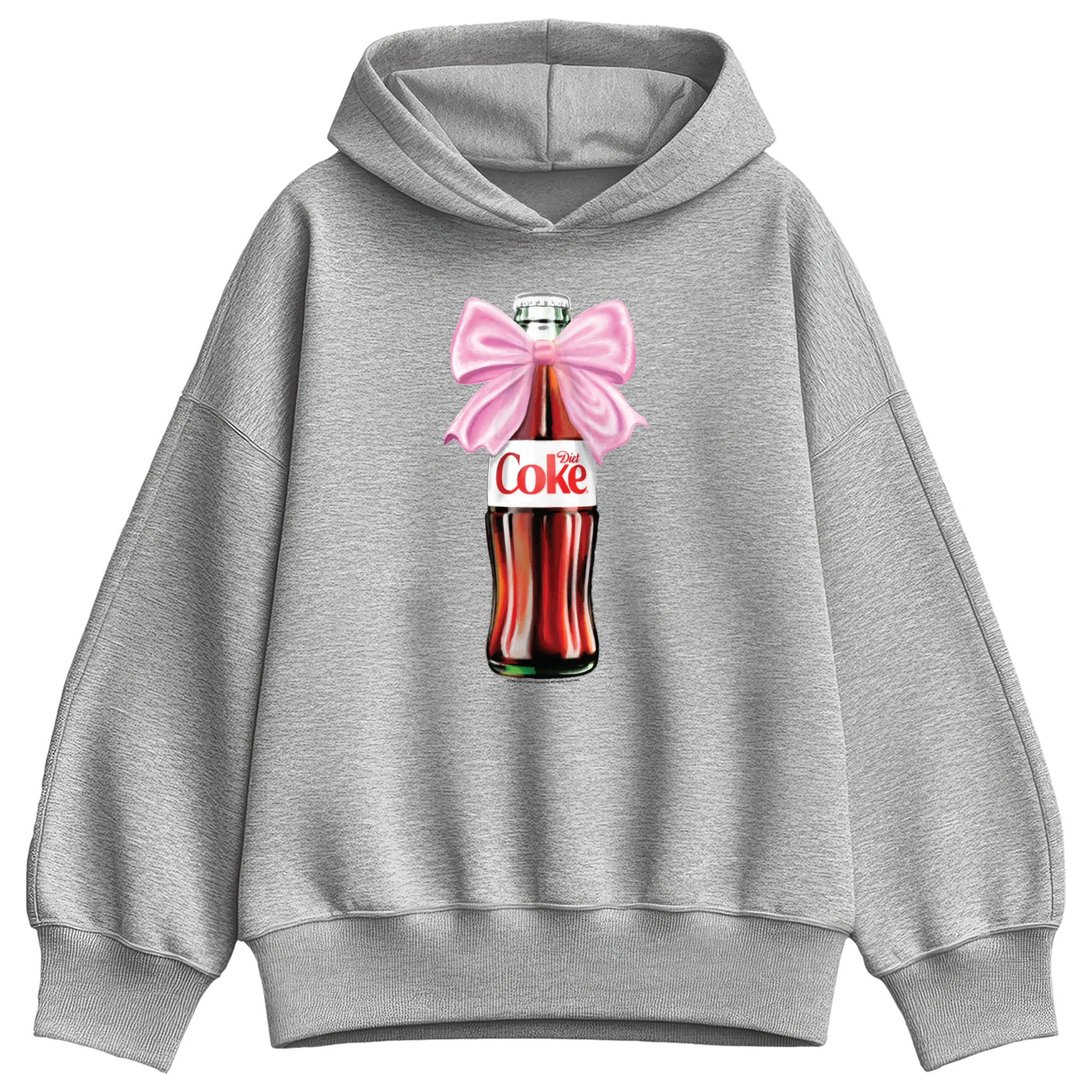 Coca-Cola - Diet Coke Bottle Bow - Ladies Oversized Fleece Hoodie Sweatshirt sold by Zulily