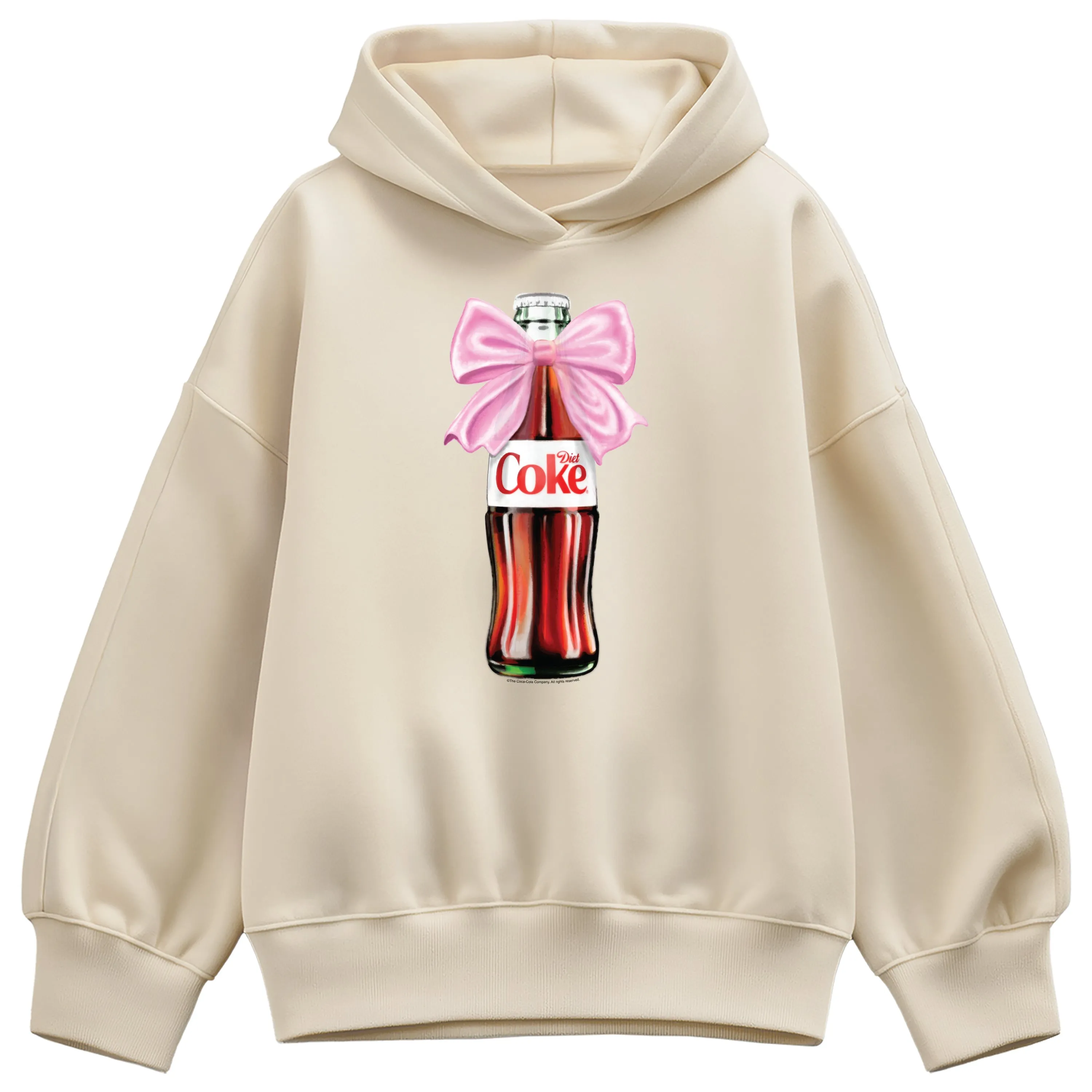 Coca-Cola - Diet Coke Bottle Bow - Ladies Oversized Fleece Hoodie Sweatshirt sold by Zulily product image thumbnail 2