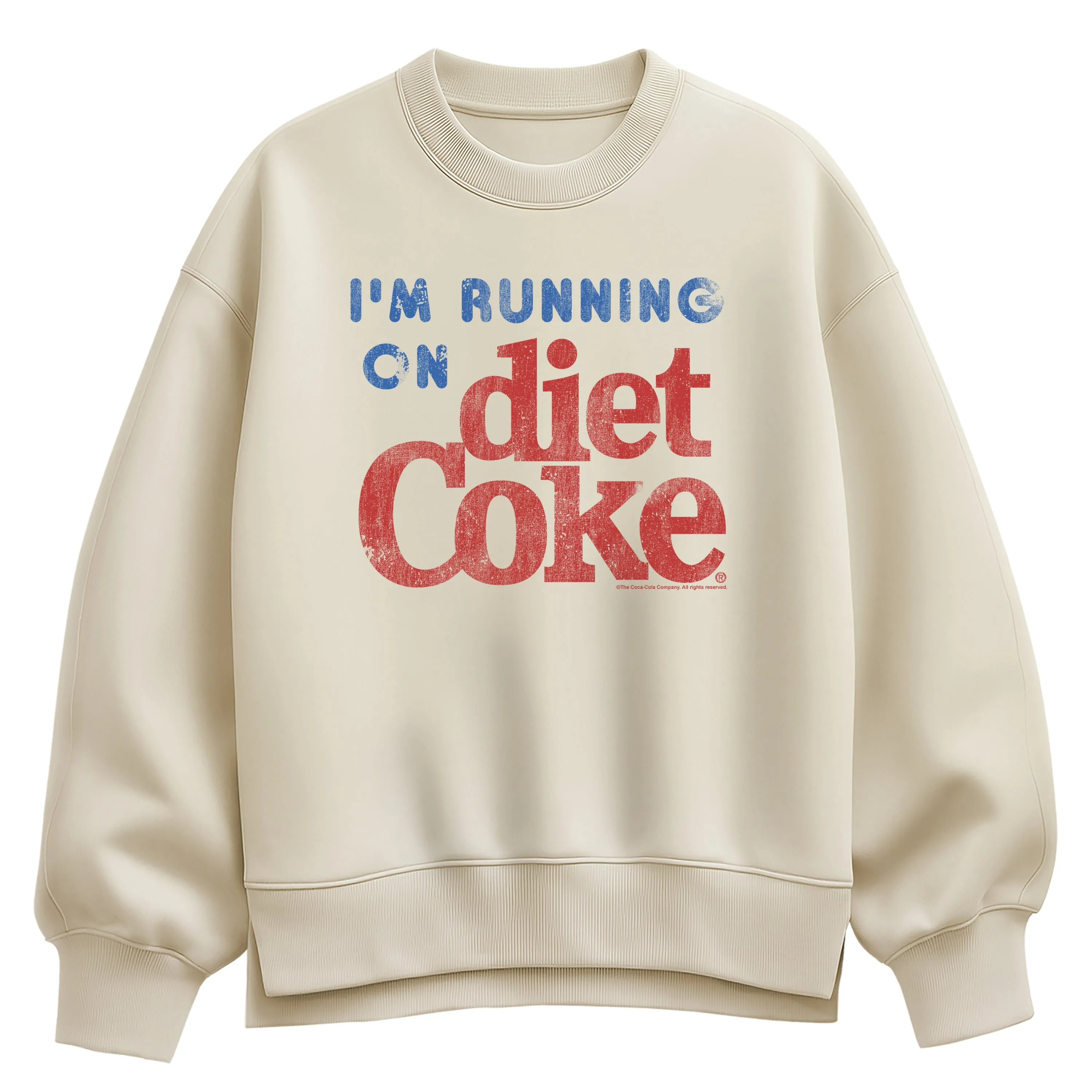 Diet Coke - I'm Running on Diet Coke - Women's Oversized Fleece Crew Sweatshirt sold by Zulily
