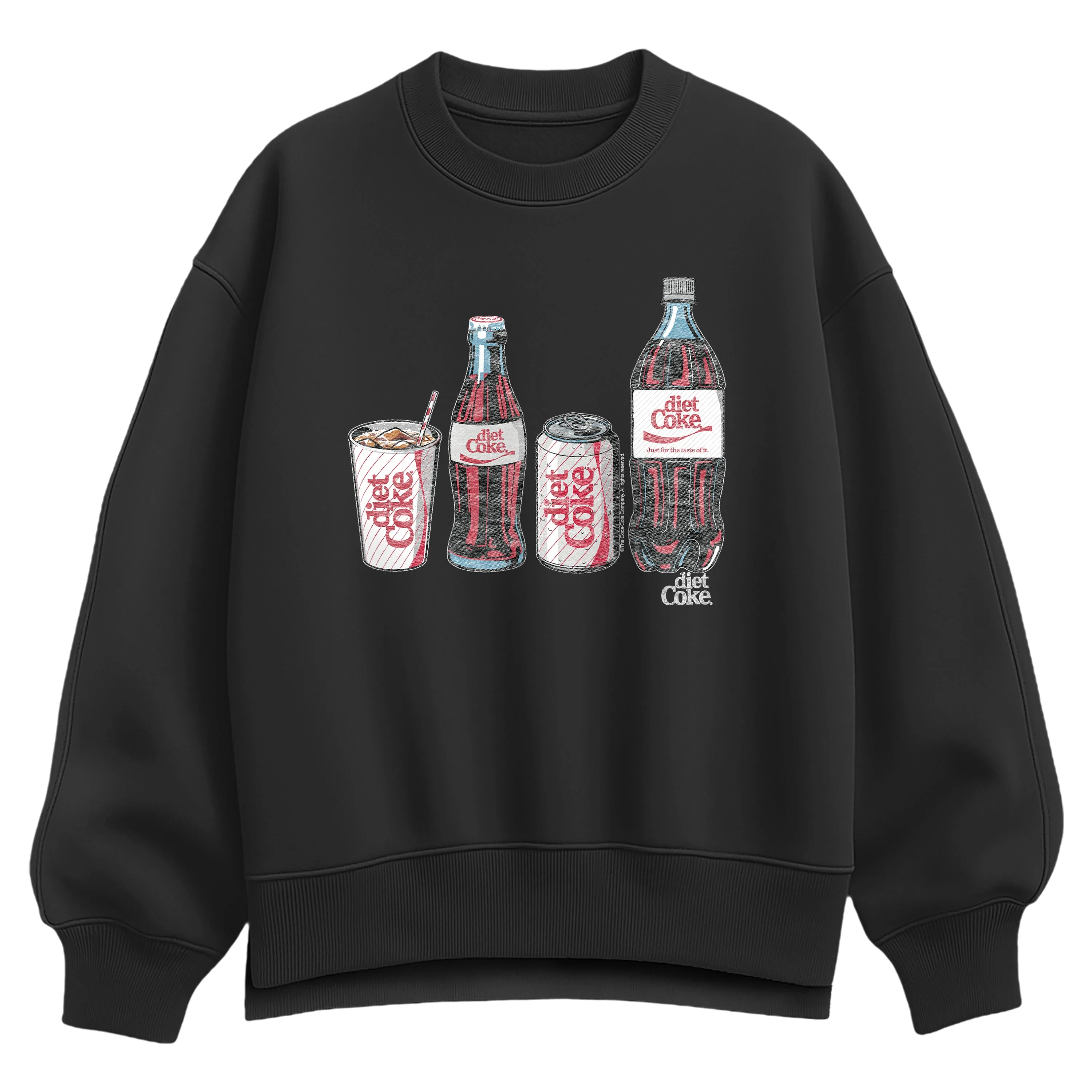 Diet Coke - Bottles and Cans - Women's Oversized Fleece Crew Sweatshirt sold by Zulily