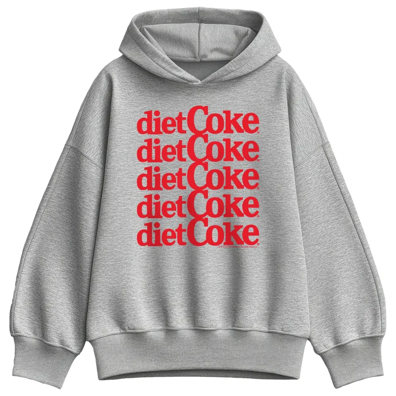 Coca-Cola - Diet Coke Stacked - Ladies Oversized Fleece Hoodie Sweatshirt sold by Zulily