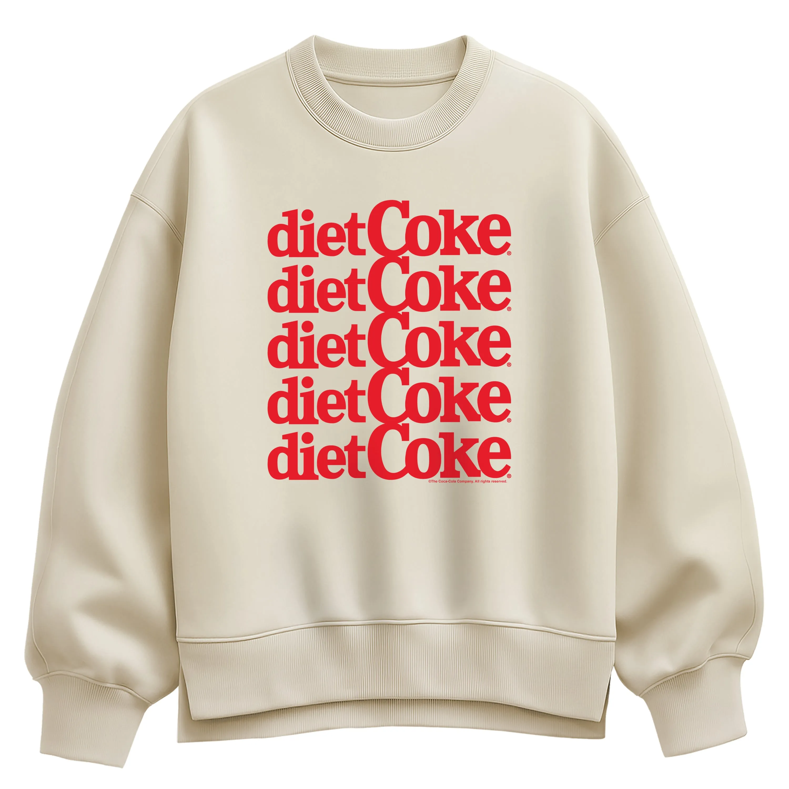 Coca-Cola - Diet Coke Stacked - Ladies Oversized Fleece Crew Sweatshirt sold by Zulily product image thumbnail 3