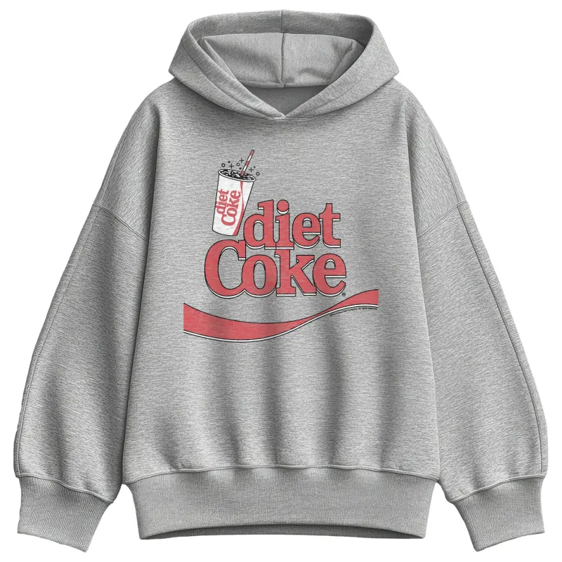 Coca-Cola - Drink Diet Coke - Ladies Oversized Fleece Hoodie Sweatshirt sold by Zulily