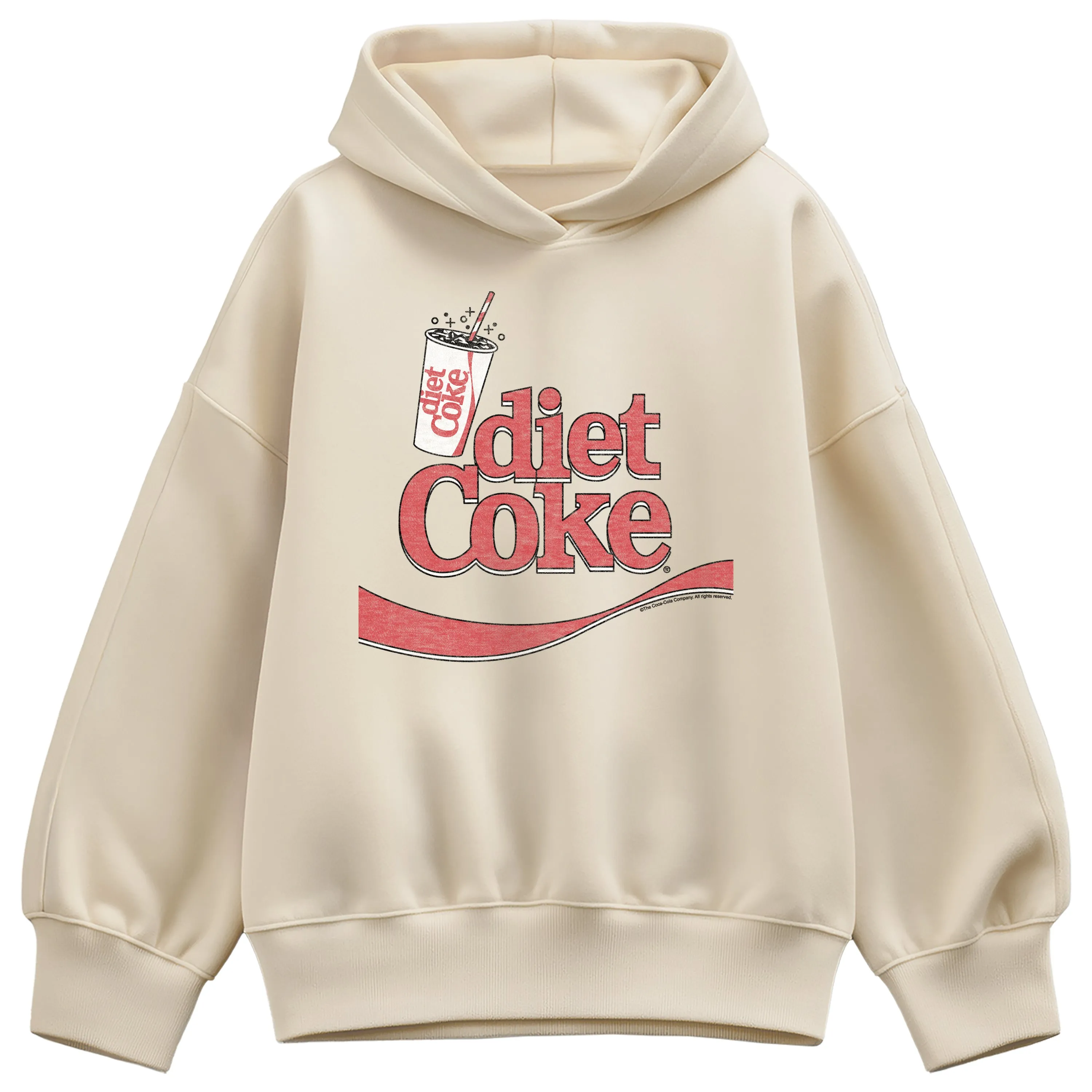 Coca-Cola - Drink Diet Coke - Ladies Oversized Fleece Hoodie Sweatshirt sold by Zulily product image thumbnail 2