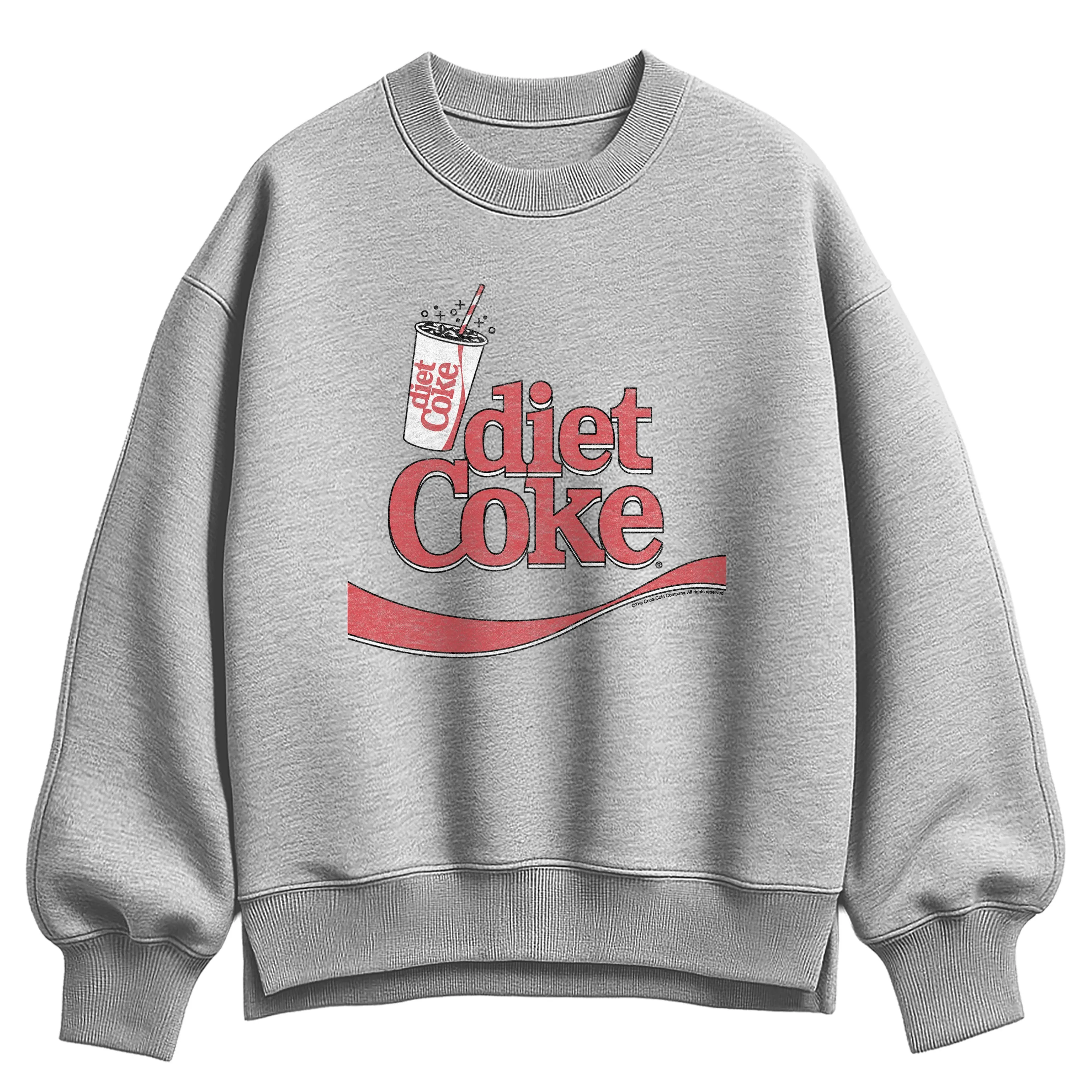 Coca-Cola - Drink Diet Coke - Ladies Oversized Fleece Crew Sweatshirt sold by Zulily