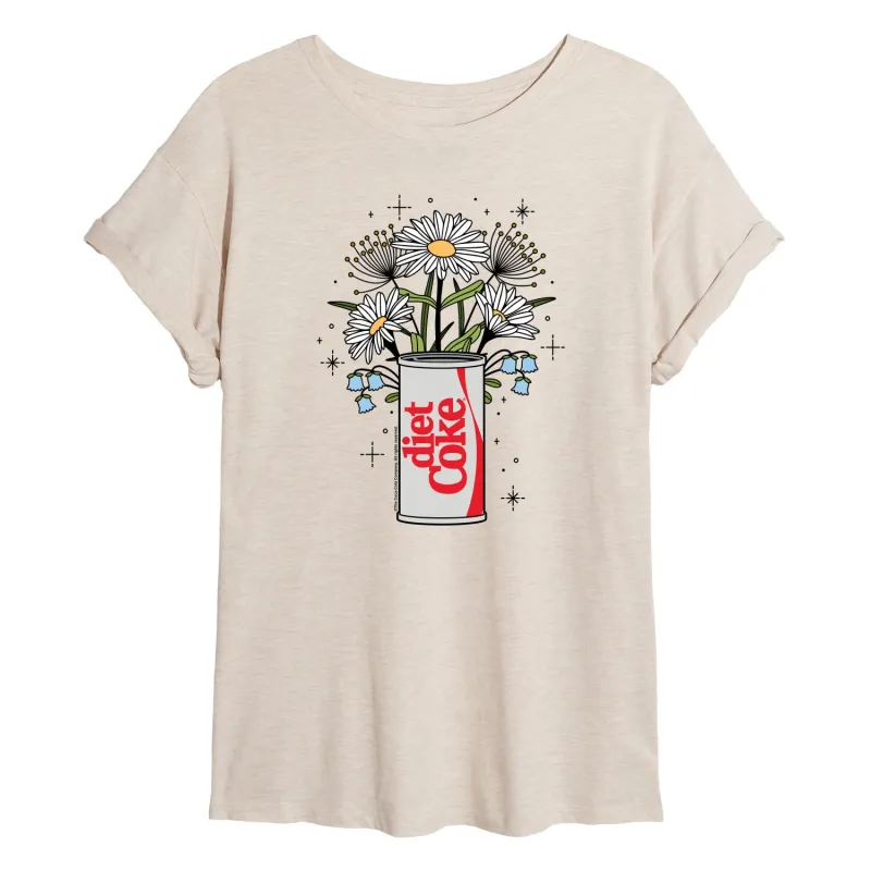 Diet Coke - Flowers With Coke Can - Women's Oversized T-Shirt sold by Zulily