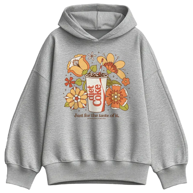 Coca-Cola - Diet Coke Retro Flowers - Ladies Oversized Fleece Hoodie Sweatshirt sold by Zulily