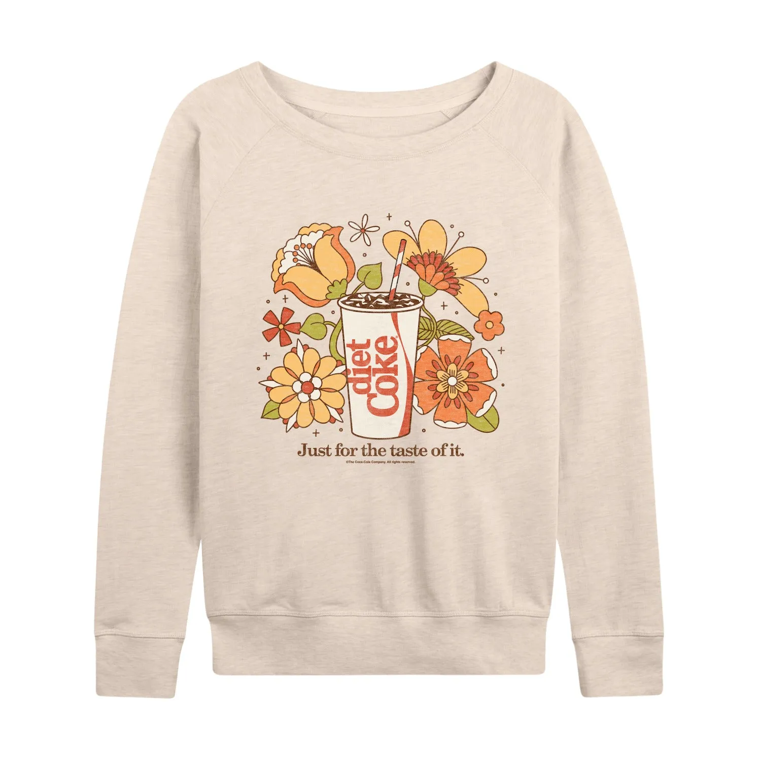 Diet Coke - Diet Coke Retro Flowers - Womens French Terry Long Sleeve Shirt sold by Zulily