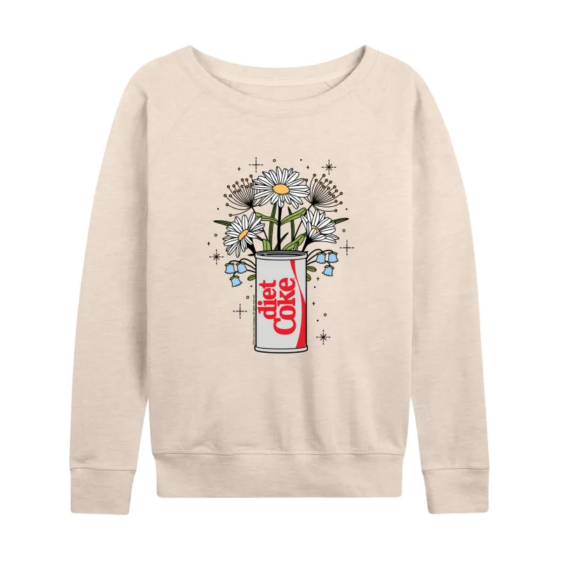 Diet Coke - Flowers With Coke Can - Women's Lightweight French Terry Long Sleeve Shirt made by Zulily