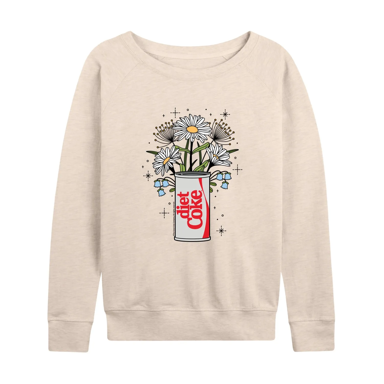 Diet Coke - Flowers With Coke Can - Women's Lightweight French Terry Long Sleeve Shirt sold by Zulily