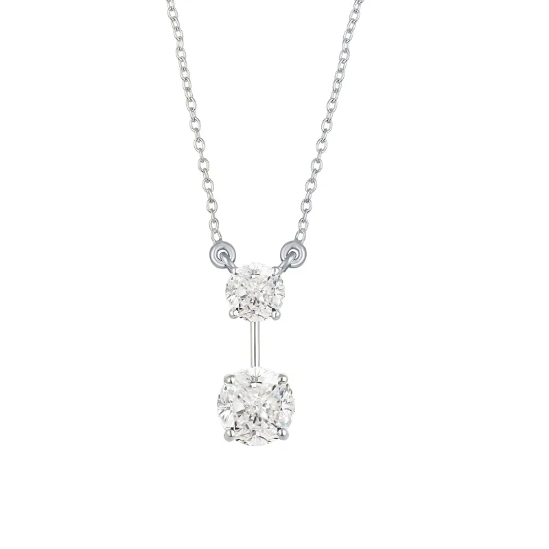 V3 Jewelry® 925 Sterling Silver with Moissanite Two Stone Pendant sold by Zulily