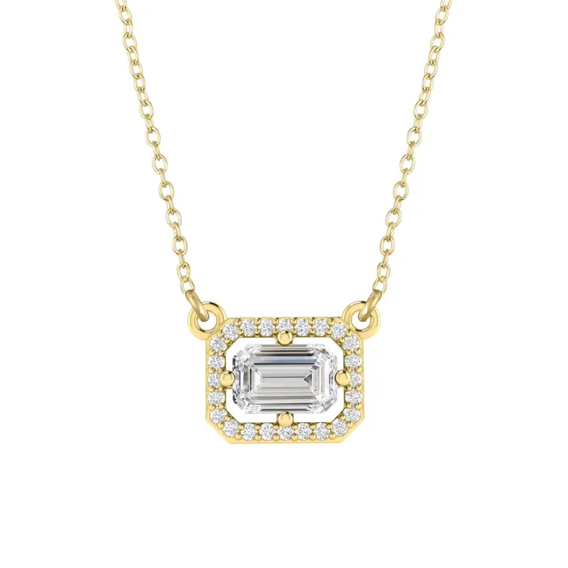 V3 Jewelry® 18KT Gold Over Sterling Silver with Moissanite and White Topaz Floating Halo Pendant made by Zulily