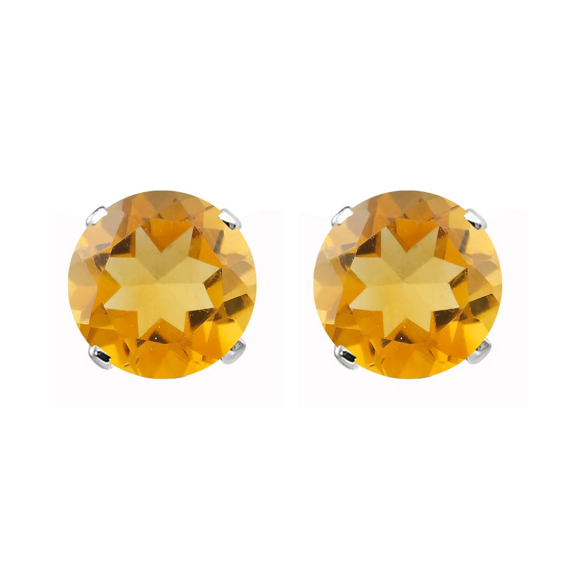 V3 Jewelry White Gold with Natural Citrine Stud Earrings sold by Zulily