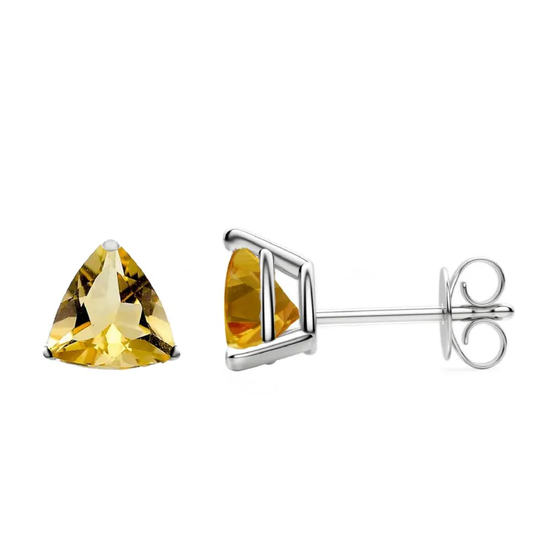 V3 Jewelry Sterling Silver with Trillion Natural Citrine Stud Earring sold by Zulily