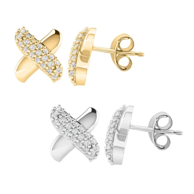 V3 Jewelry Stud Set of Two Moissanite Earrings with Sterling Silver and Gold Over Sterling Silver sold by Zulily