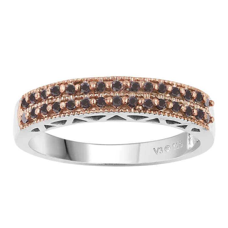 V3 Jewelry Sterling Silver with Real Red Diamond Band Ring sold by Zulily