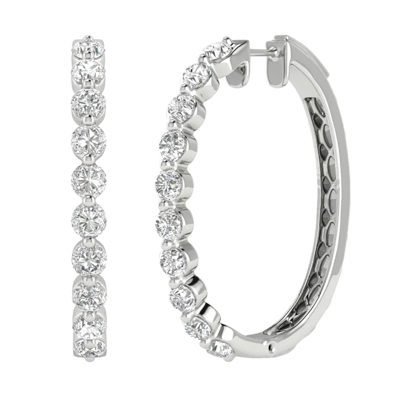 V3 Jewelry Sterling Silver with Moissanite Hoop Earrings sold by Zulily