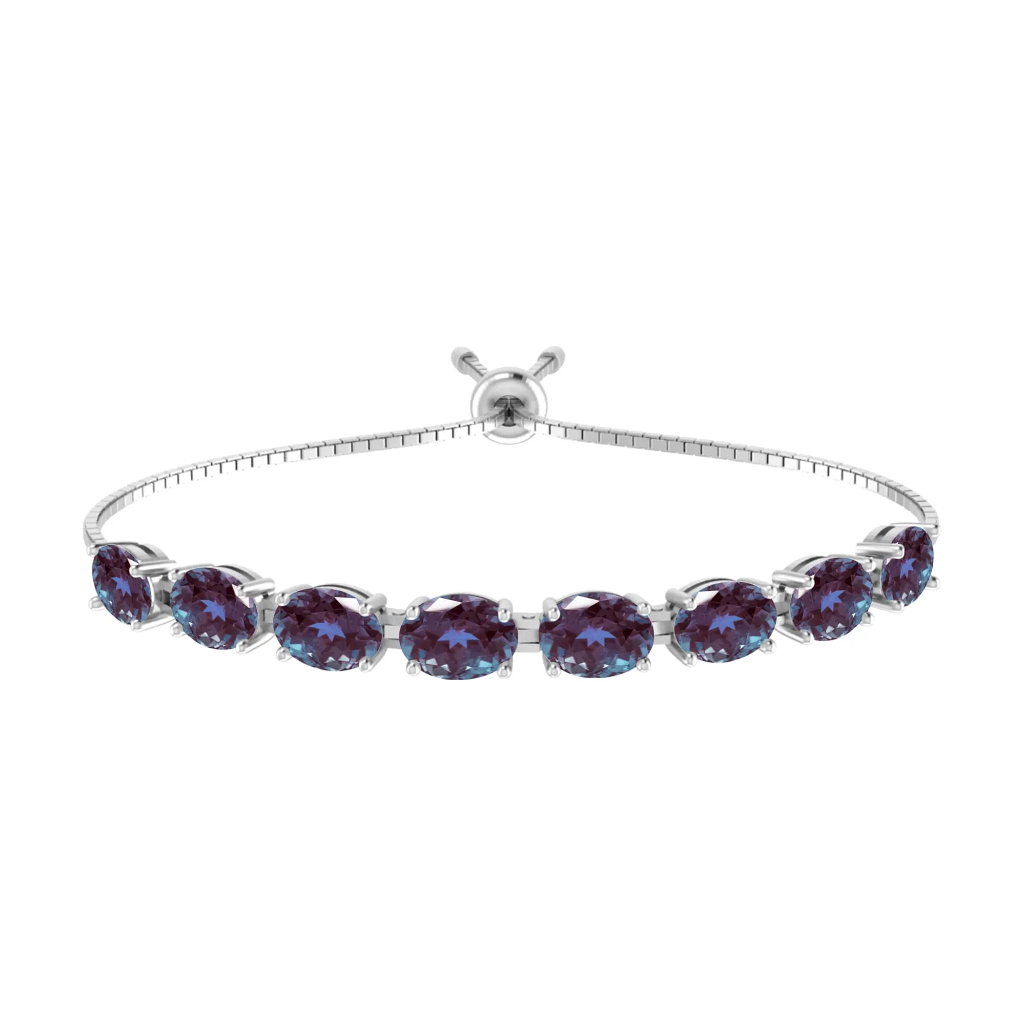 V3 Jewelry 925 Sterling Silver 7X5 MM Color Changing Alexandrite Bolo Bracelet sold by Zulily